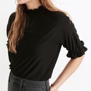 NWT Madewell Texture & Thread Clip and Dot Ruffle Top.